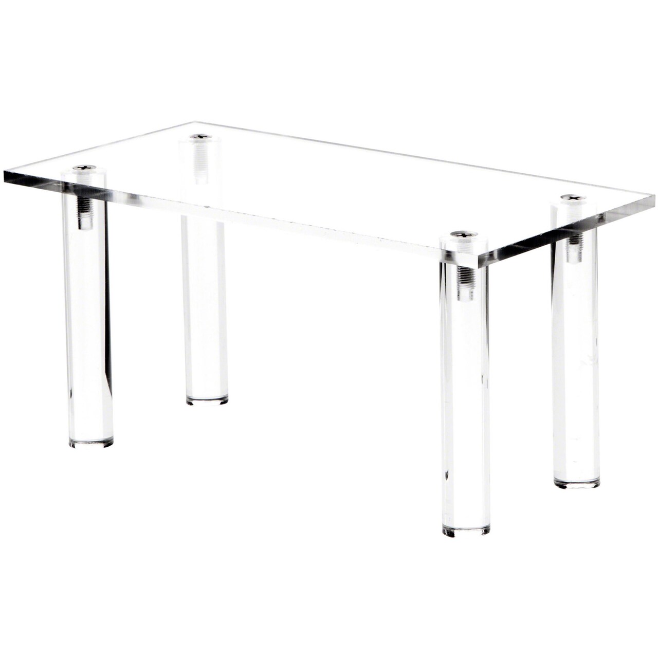 Plymor Clear Acrylic Rectangular 4-Leg Display Riser, 4" H x 8" W x 4" D